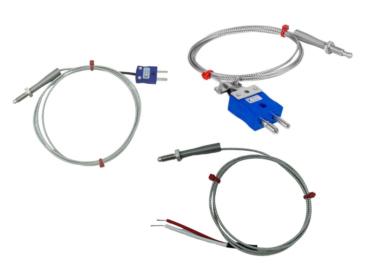 Dsen-Thermoelement, glasfaserisoliertes Kabel mit Edelstahl-bergeflecht