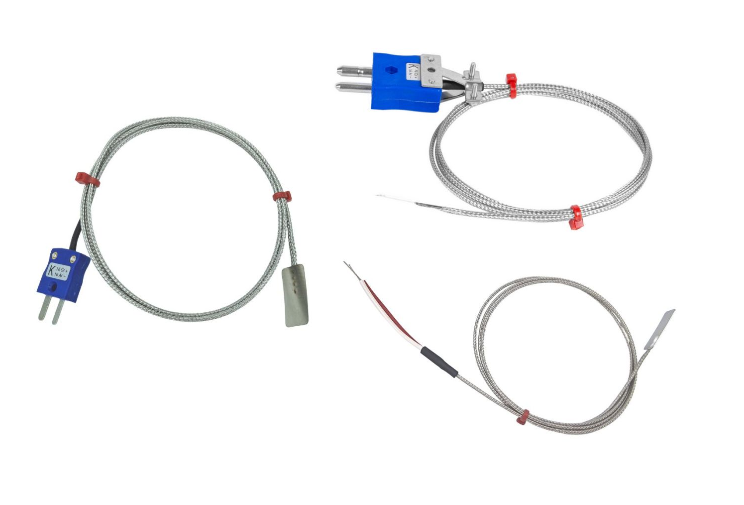 Leaf Thermoelement, glasfaserisoliertes Kabel mit Edelstahl-bergeflecht