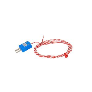 JIS Typ K Freiliegendes Thermoelement mit geschweiter Spitze 1/0,2 mm PFA Twin Twisted Cable mit Miniaturstecker 1 m