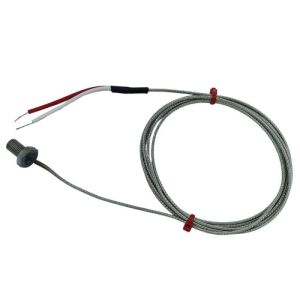 Bolzen-Thermoelement, Glasfaser-Edelstahl ber geflochtenem Kabel - JIS Typ K - M8x1mm Gewindesteigung - 25mm Bolzengre