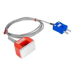 JIS Typ K 9 kg Pull Power (Hufeisen) Magnet-Thermoelement, PFA-isoliertes Kabel mit Edelstahl-bergeflecht mit Abschluss im Standardstecker - 1,5 m