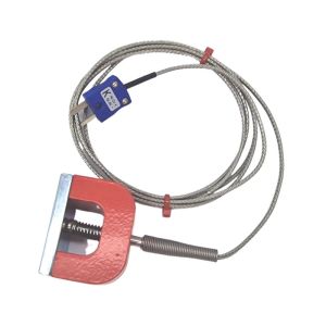 JIS Typ K 11,8 kg Pull Power (Hufeisen) Magnet-Thermoelement, PFA-isoliertes Kabel mit Edelstahl-bergeflecht, das in einem Miniaturstecker endet - 1,5 m