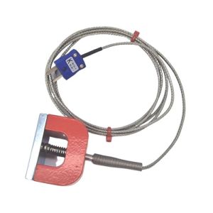 JIS Typ K 11,8 kg Pull Power (Hufeisen) Magnet-Thermoelement, PFA-isoliertes Kabel mit Edelstahl-bergeflecht, das in einem Miniaturstecker endet - 3 m