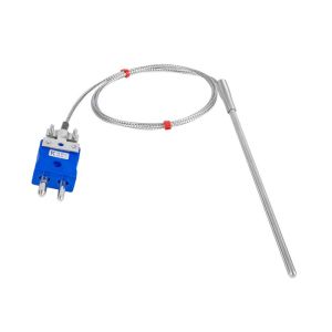 Allzweck-Thermoelement-Sonde, glasfaserisoliertes Kabel mit Edelstahl-bergeflecht - Typ K JIS mit Standard-Steckeranschluss - 2m Lnge