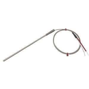 Allzweck-Thermoelement-Sonde, glasfaserisoliertes Kabel mit Edelstahl-bergeflecht - Typ K JIS mit blanken Endverschlssen - 2m Lnge